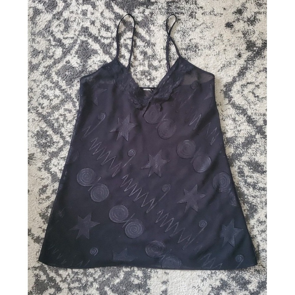 1990s geometric sheer black nightie.